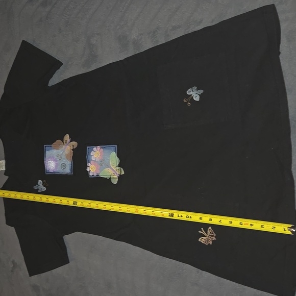 Viva City vintage Black Dress With Colorful butterfly Designs Size M - Picture 10 of 13